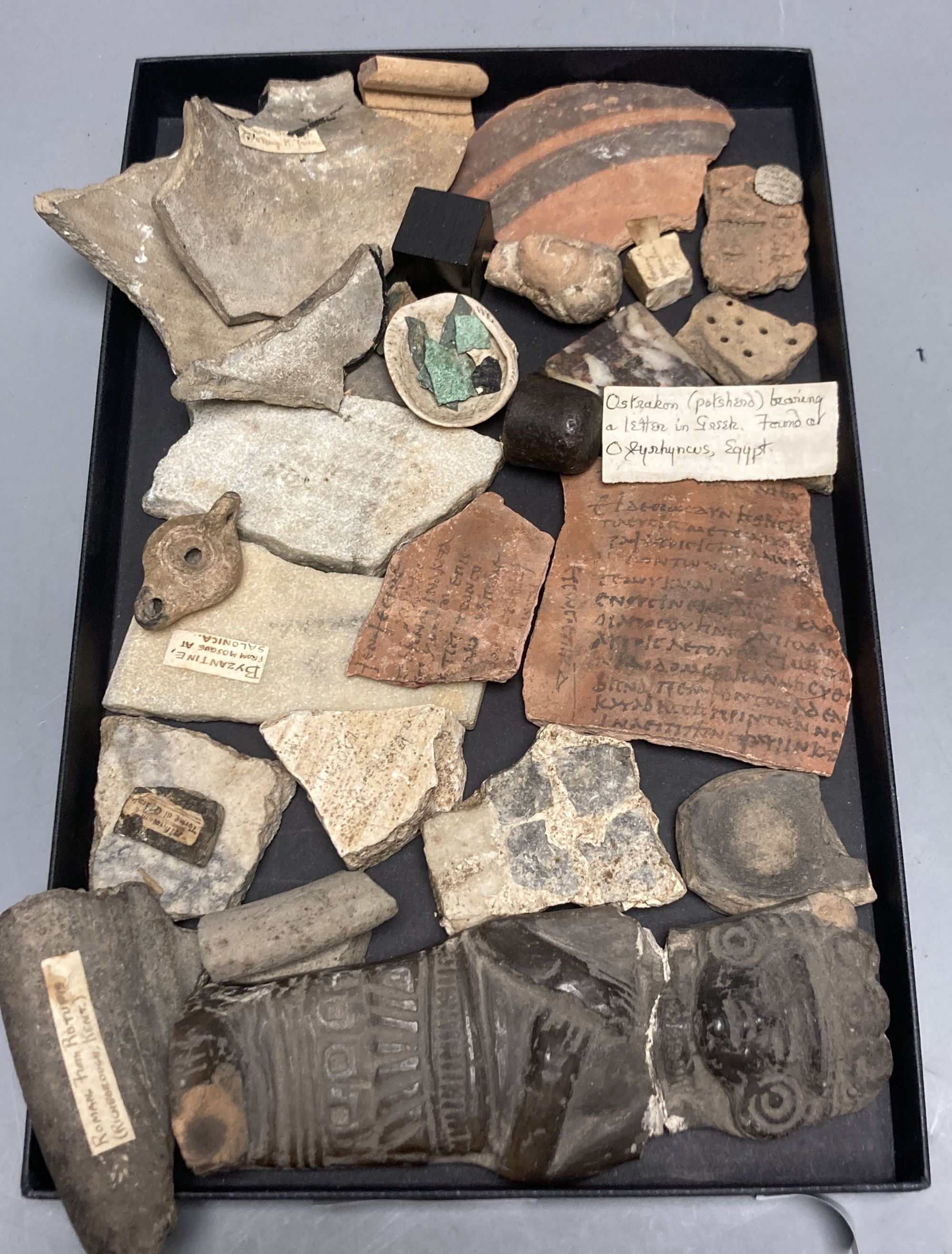 A group of Ancient Greek, Roman and Byzantine pottery and marble fragments